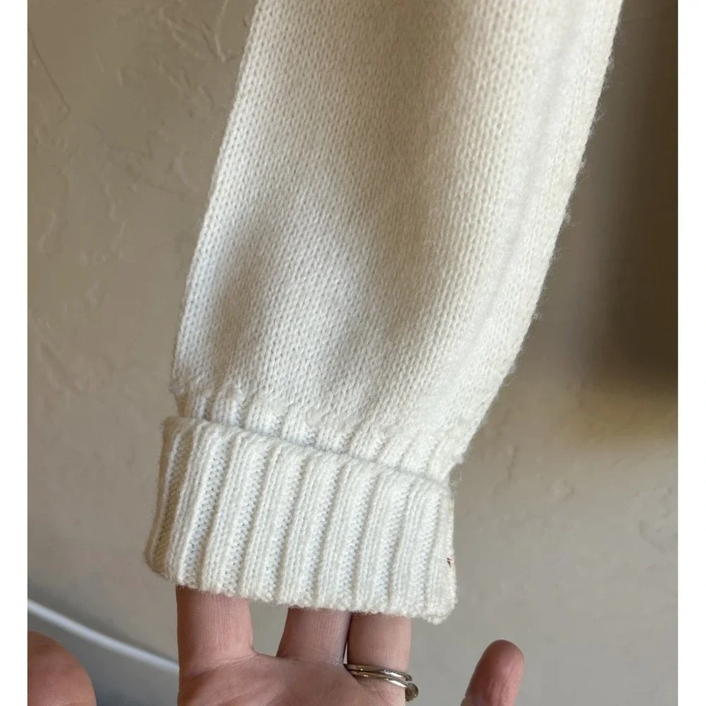Vintage‎ 50s 60s Lamb Knit Varsity Letterman Cardigan Sweater S White H Patch